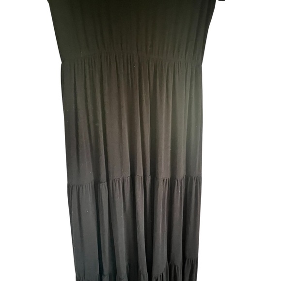 Olivia Rae Tiered Maxi Dress Made in USA Black Size XL - Picture 4 of 10